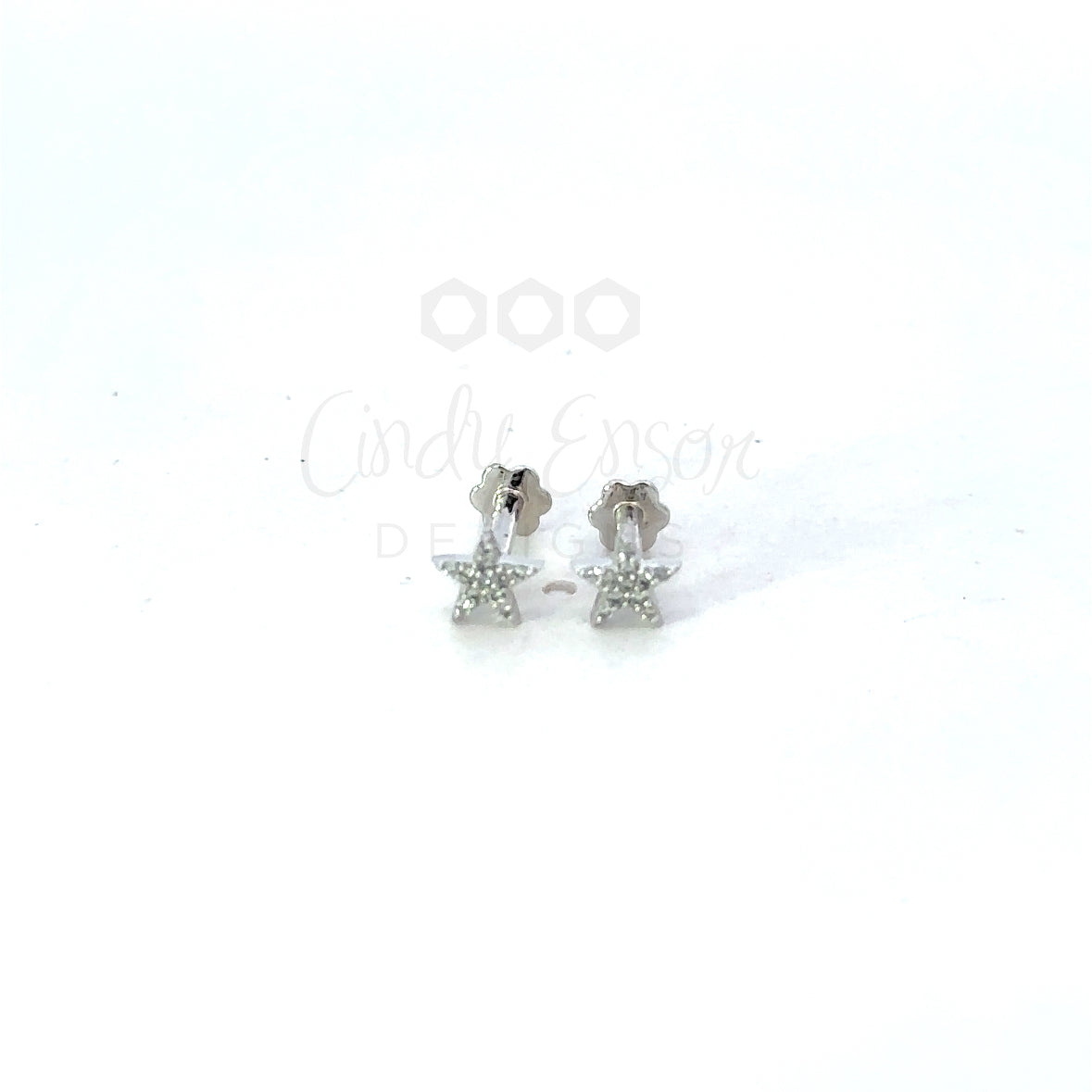 Pave Diamond Star Flatback Earring