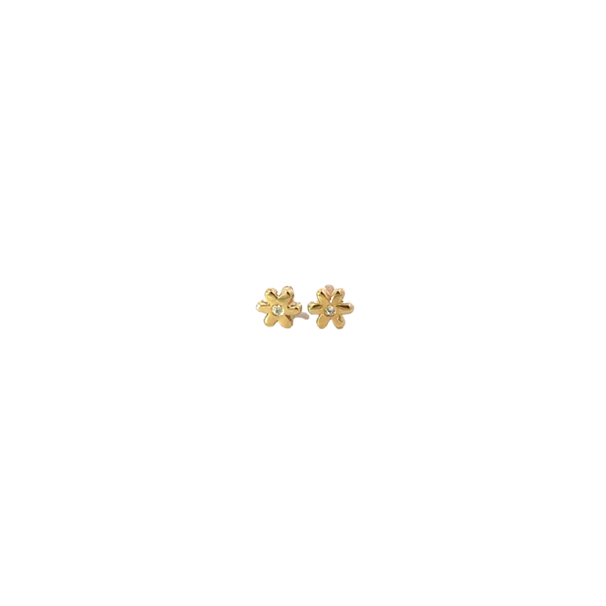 Tiny Diamond Flower Flatback Earrings