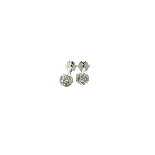 Pave Diamond Circle Flatback Earring