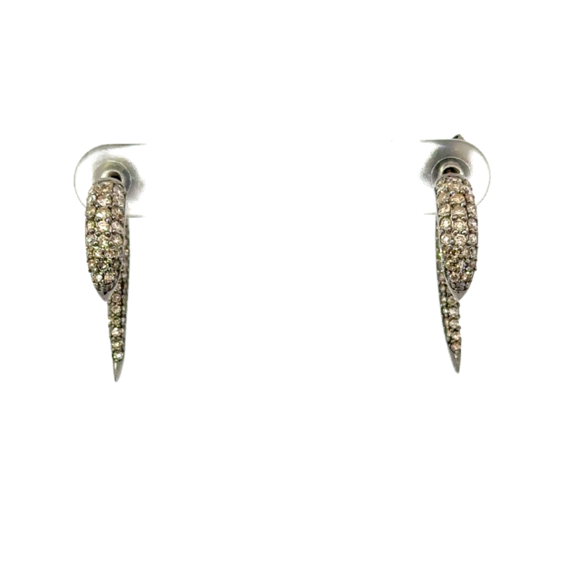 Pave Diamond Front Back Tusk Earring