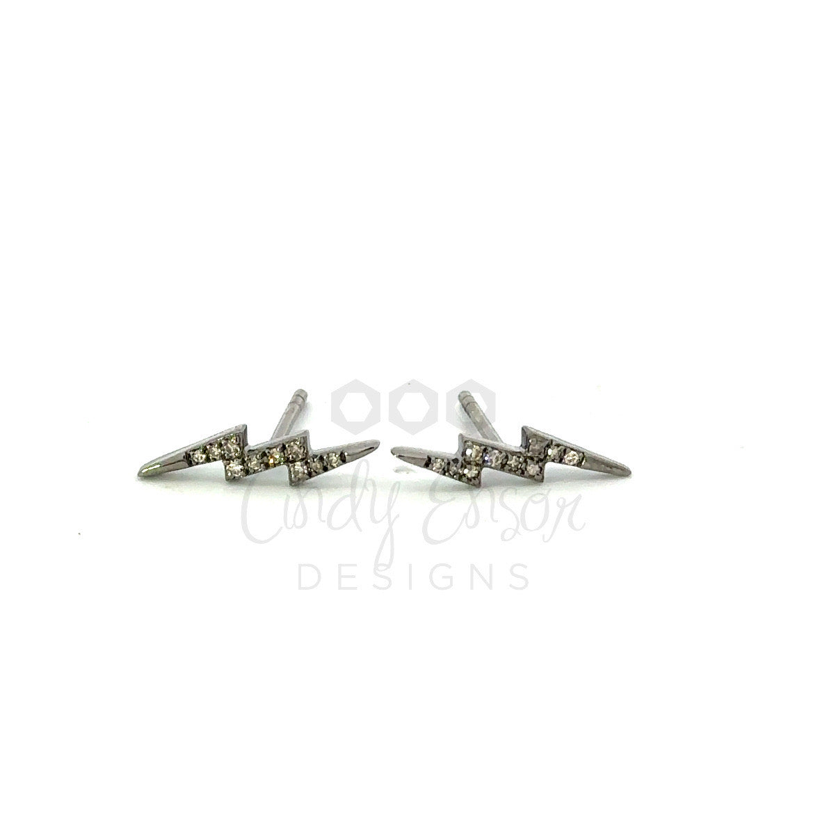 Pave Diamond Lightning Bolt Earring