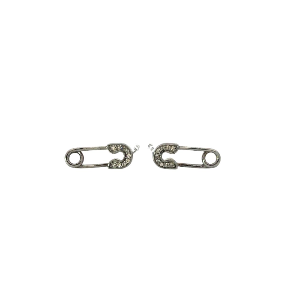 Safety Pin Earring with Pave Accents