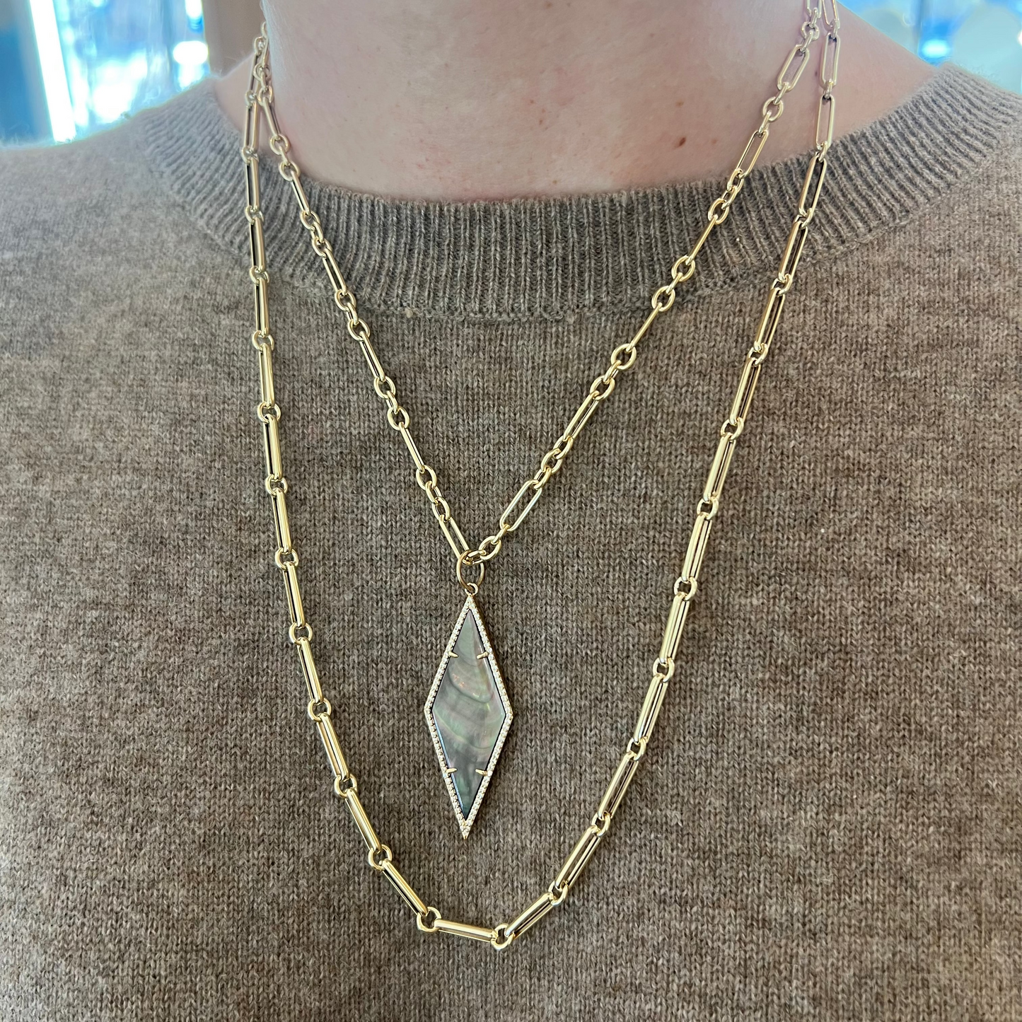 Small Yellow Gold Vintage Paper Clip Chain