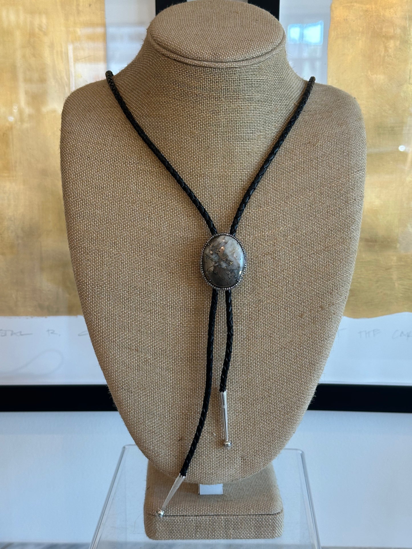 Coin Pyrite Bolo Tie