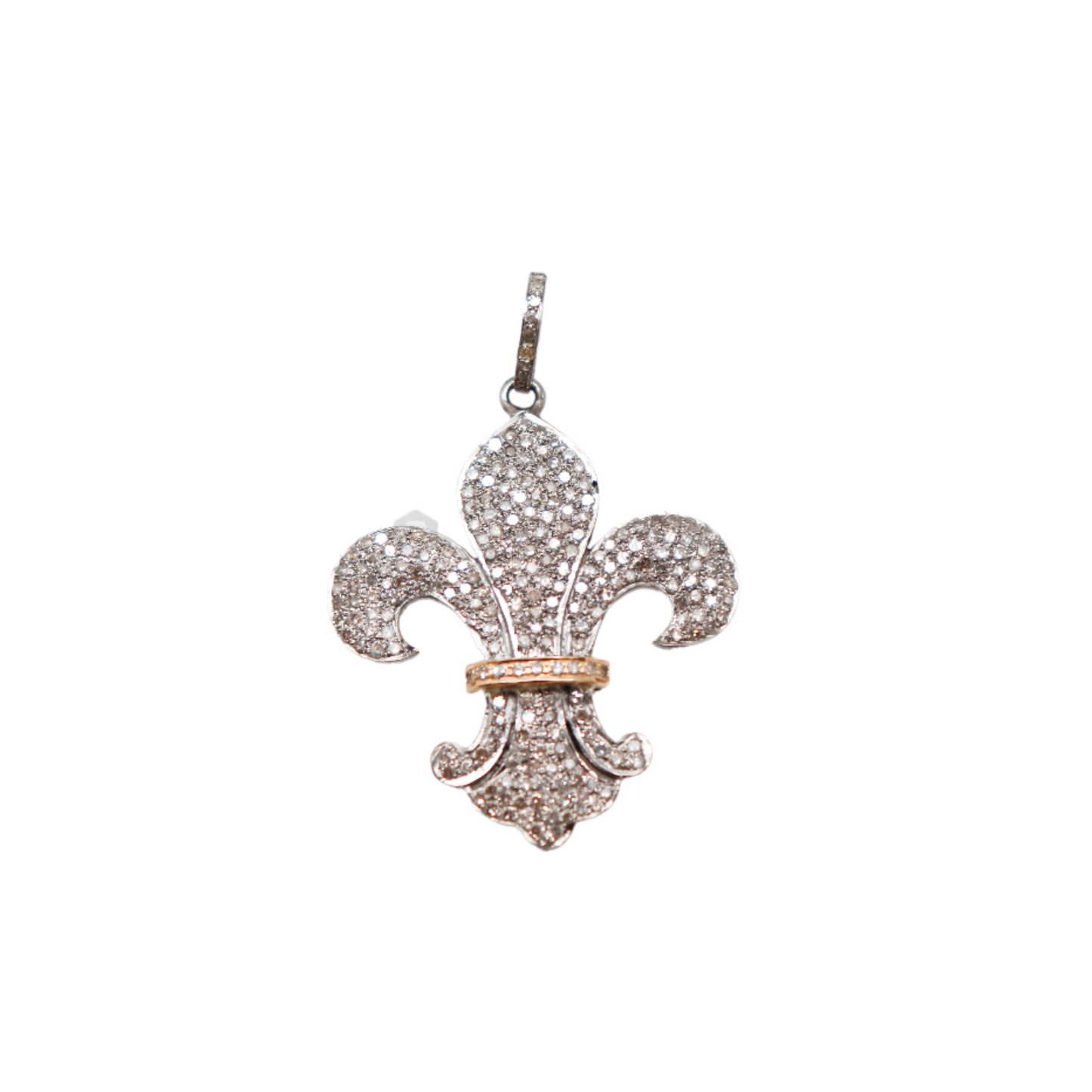 Pave Diamond Fleur de Lis Pendant