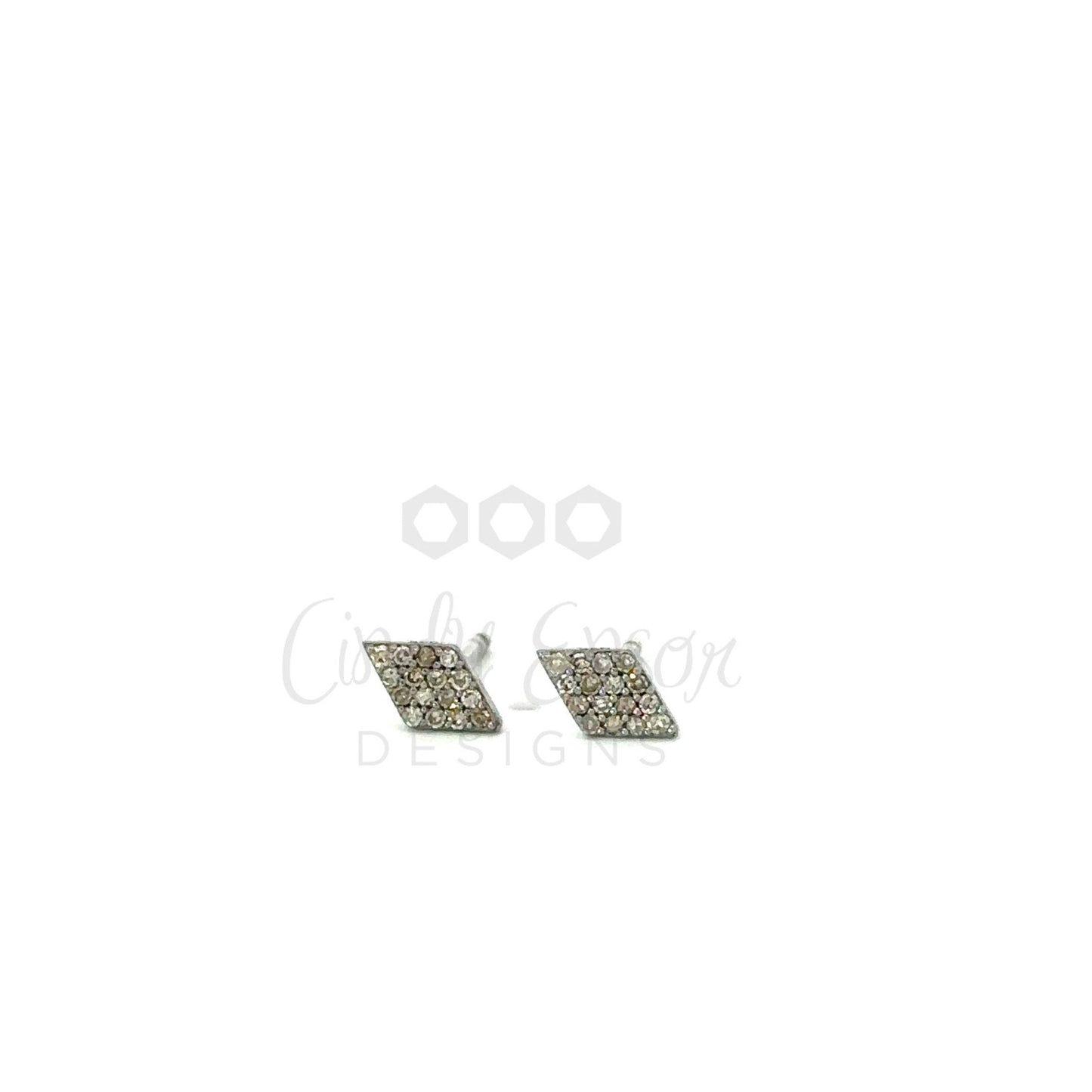 Pave Diamond Shaped Stud