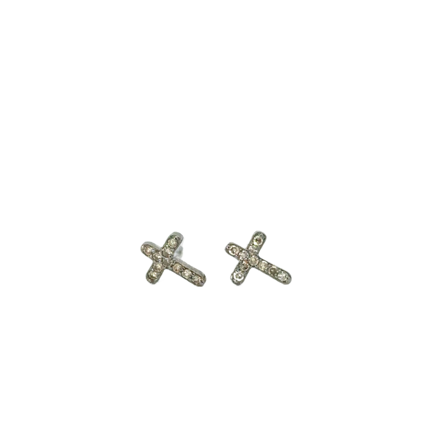 Pave Diamond Cross Stud