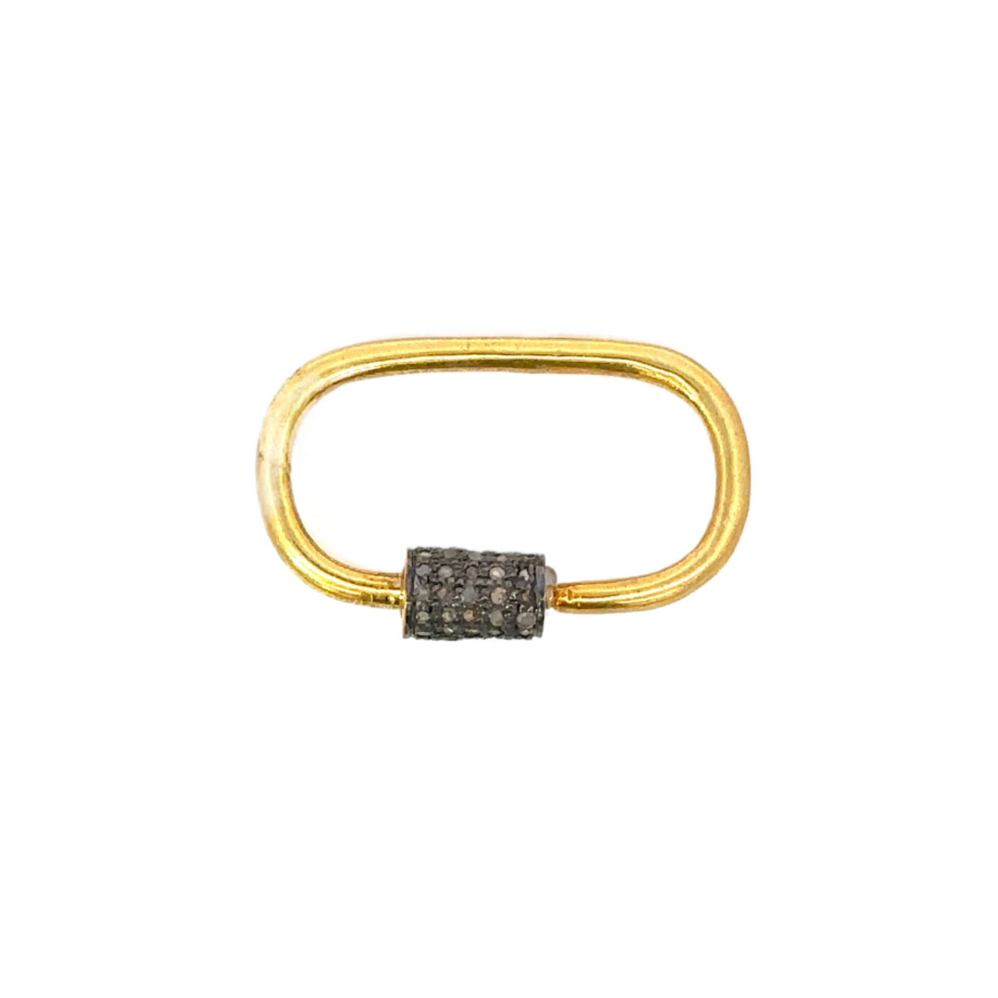 Gold Vermeil and Sterling Pave Carabiner