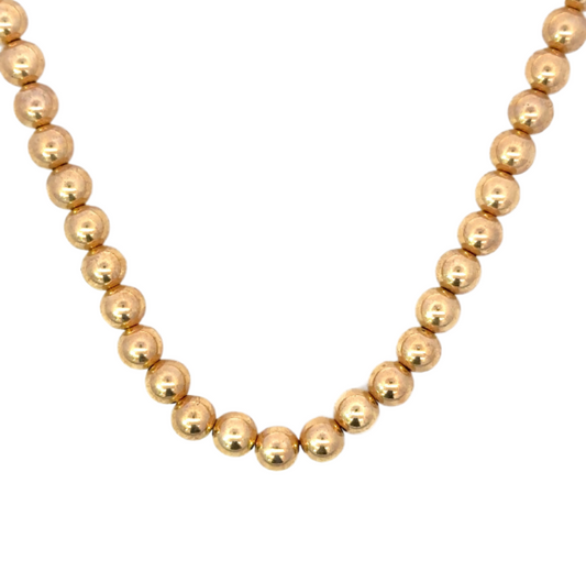 Yellow Gold Filled 5mm Beaded Chain Necklace