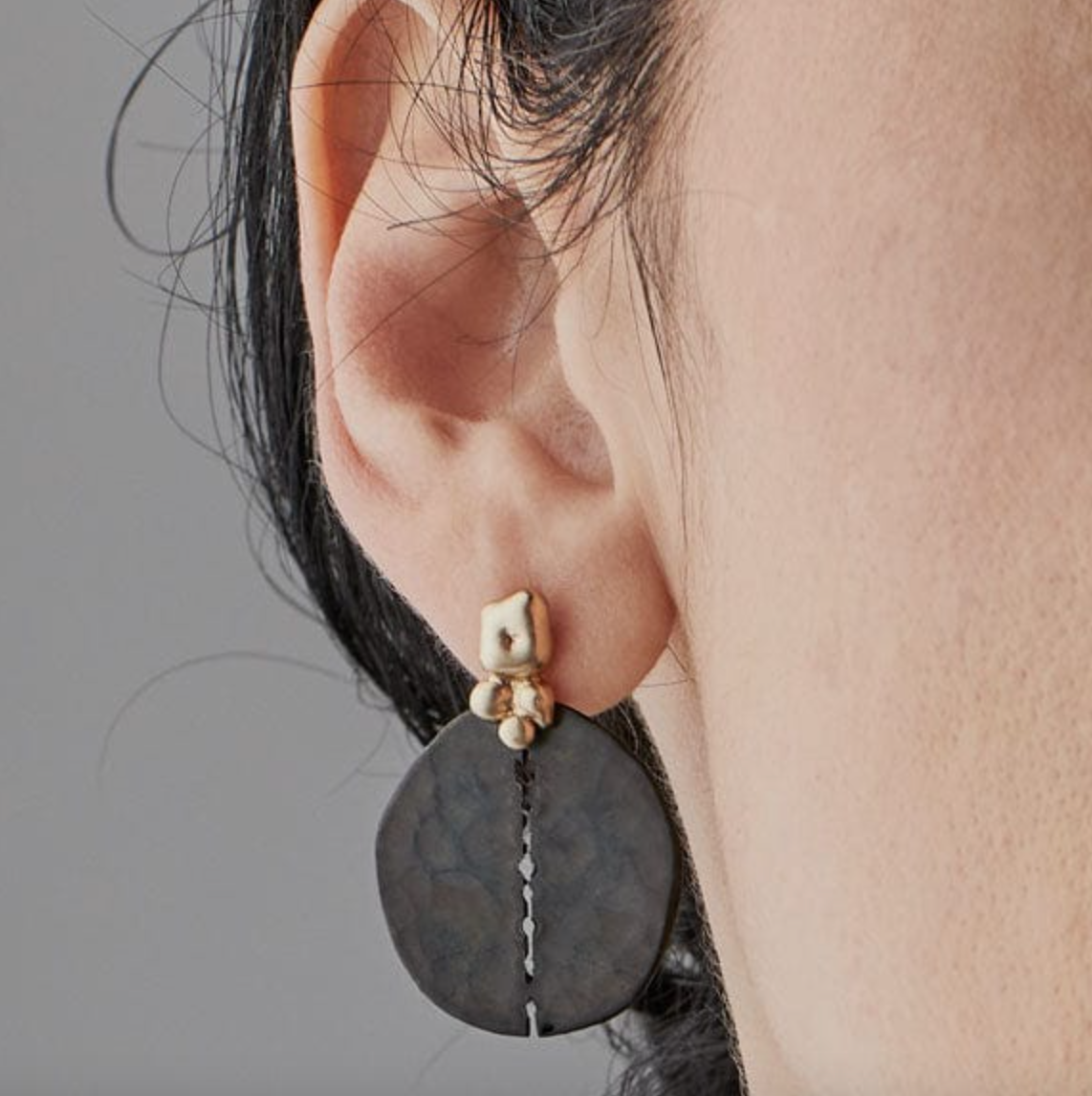 Julie Cohn- Black Orbit Bronze Earring