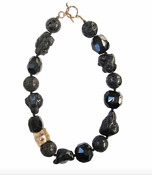 Julie Cohn Molten Onyx, Lava, & Bronze Necklace