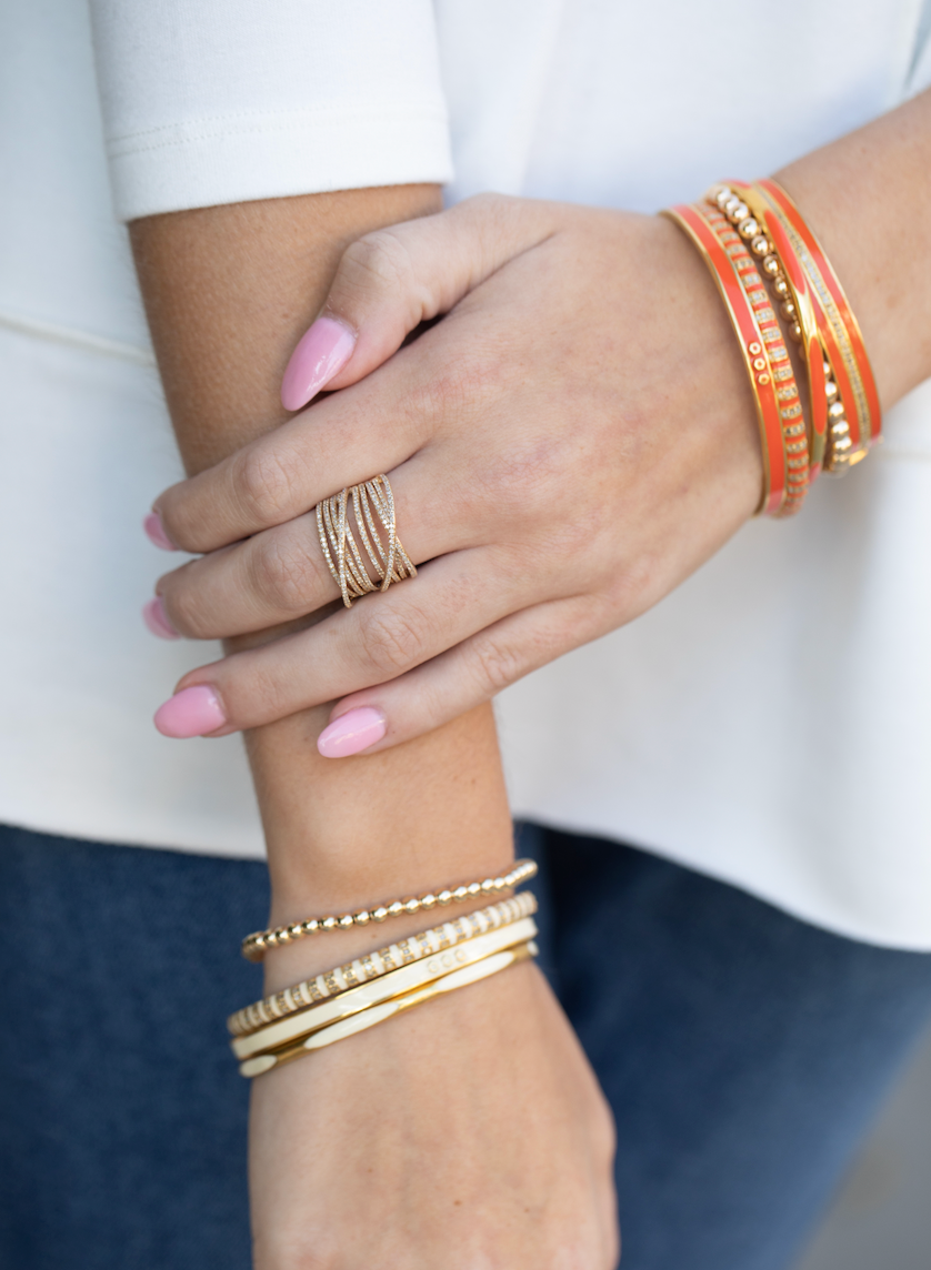 Multi-layer Pave Diamond Cyclone Ring