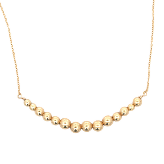 Short Gold Filled Necklace with Graduated Beads