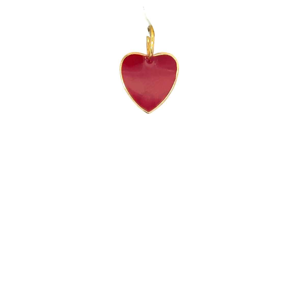 Small Gold Tone Burgundy Enamel Heart Pendant