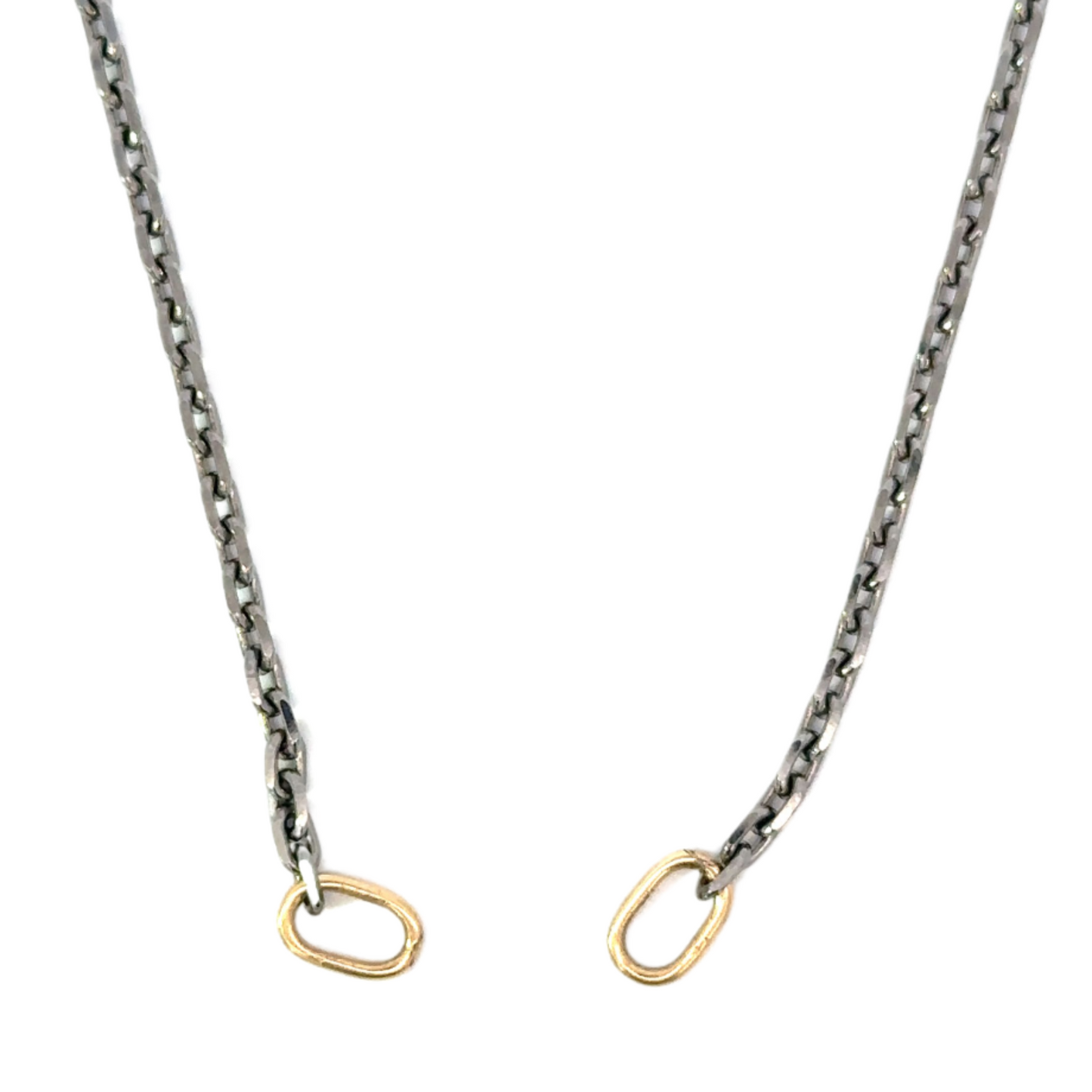 Sterling Silver Chain with Yellow Gold Open Bails