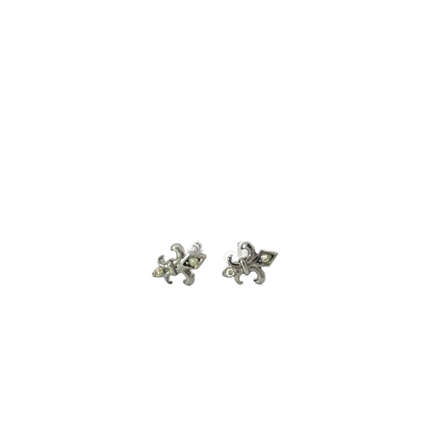 Fleur de Lis Stud with Diamond Accents