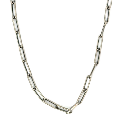 Sterling Silver Paper Clip Necklace