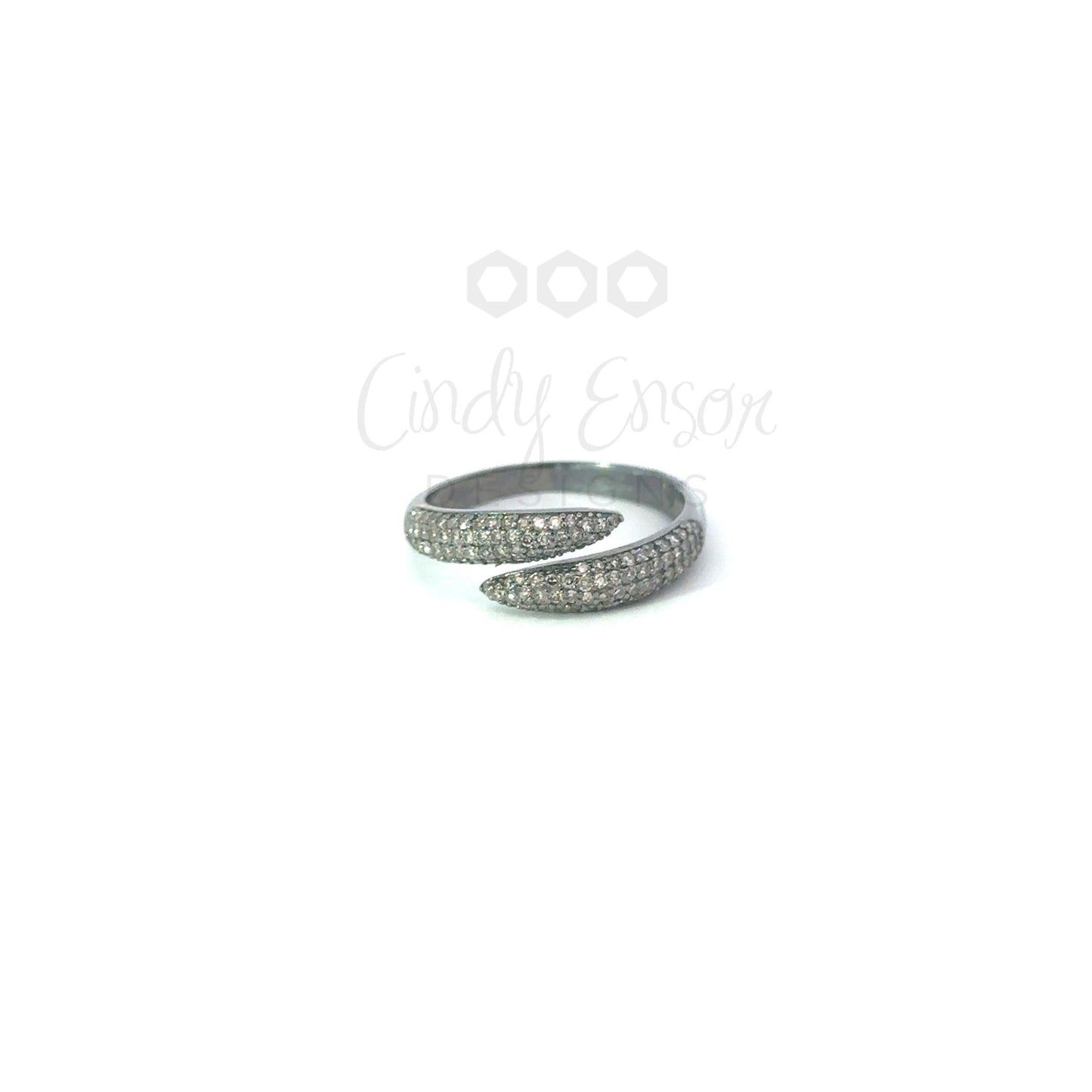 Pave Diamond Overlapping Ring
