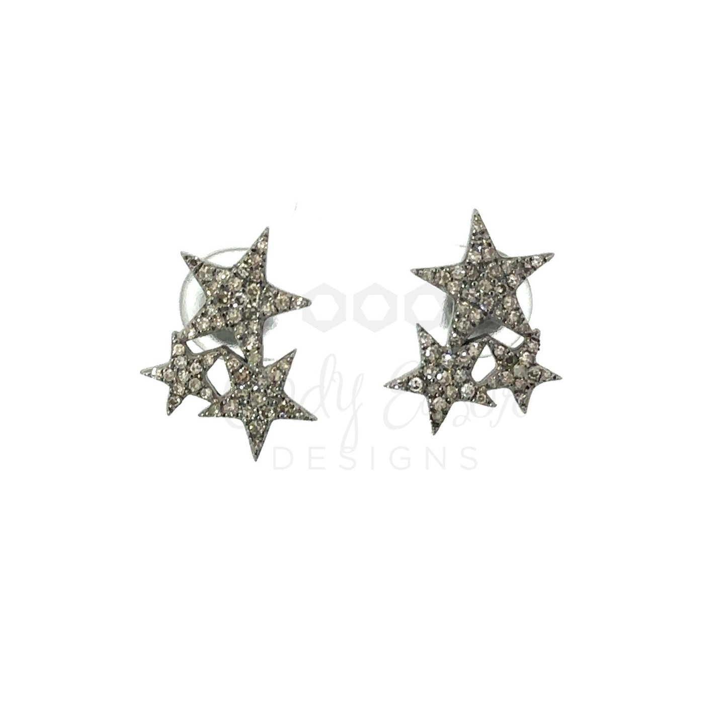 Pave Diamond Trio Star Stud