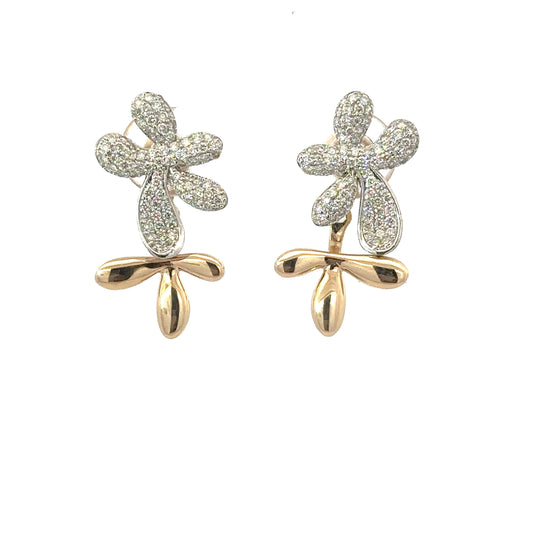 Front Back Pave Pansy Earring