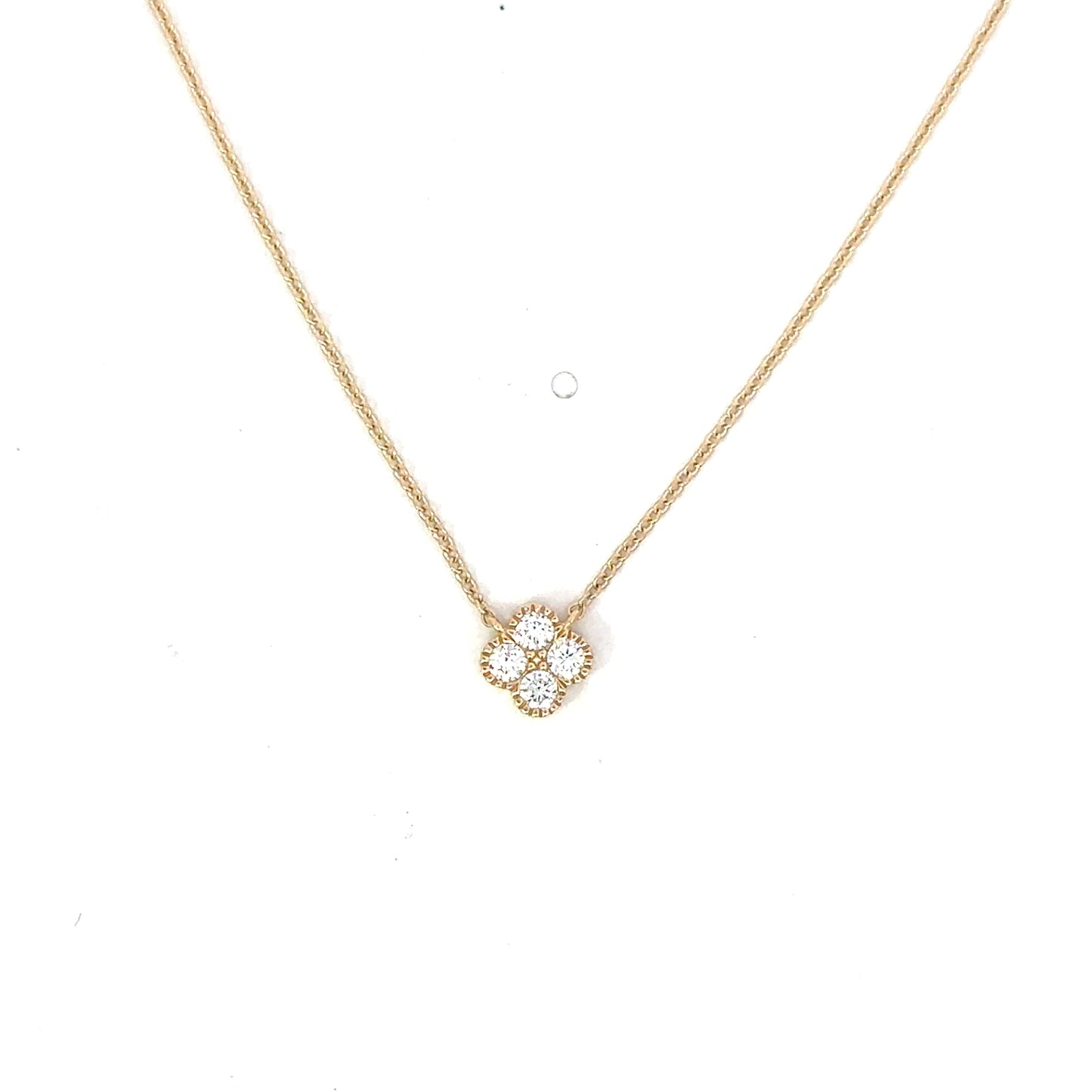 Milgrain Diamond Clover Necklace