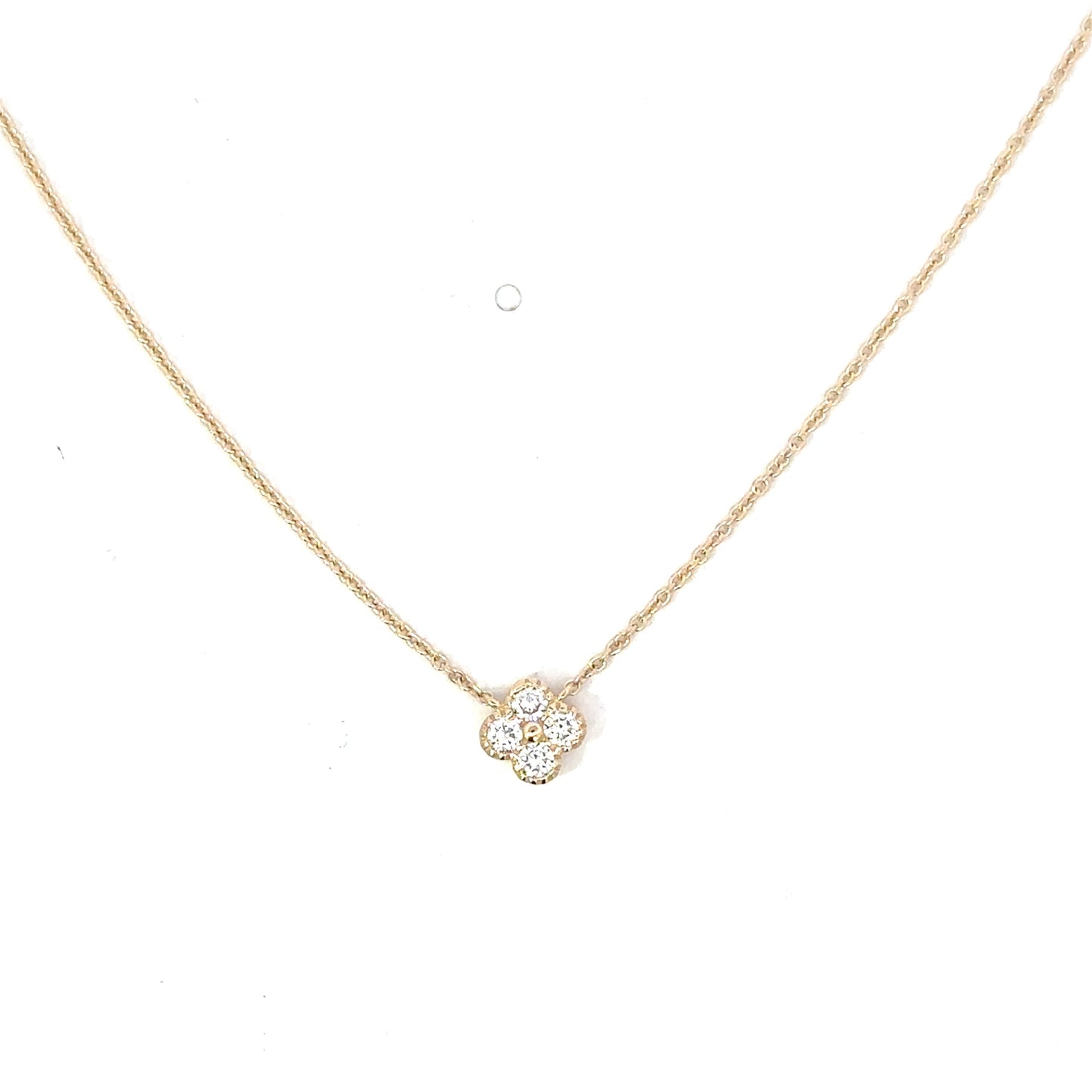 Milgrain Diamond Clover Necklace