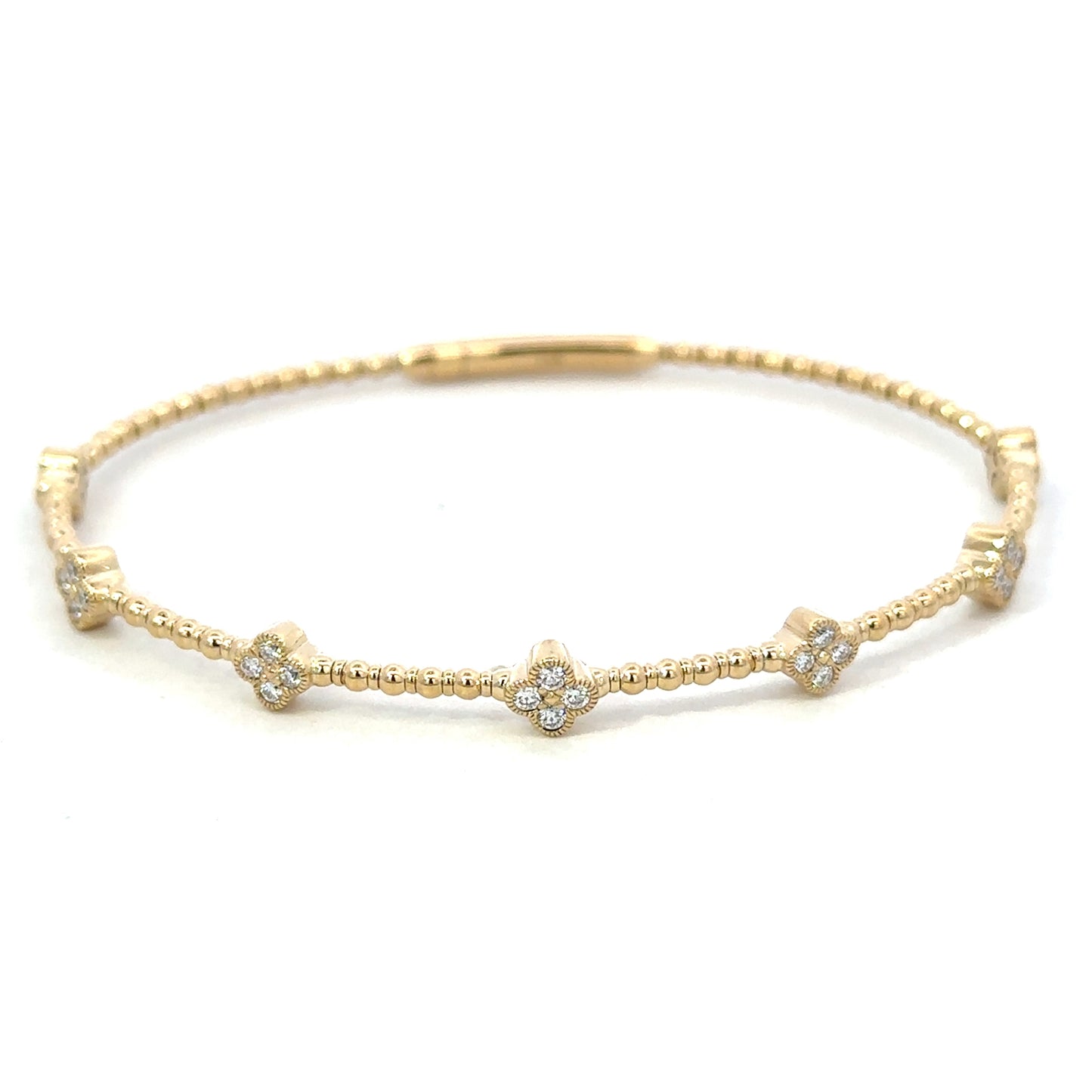 7 Milgrain Diamond Clover Flex Bracelet