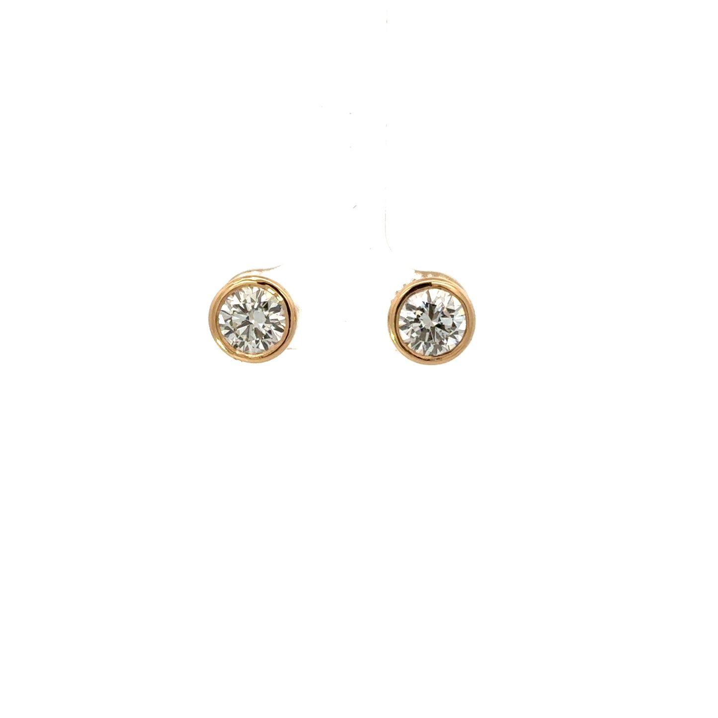 Round Bezeled Lab Grown Diamond Studs