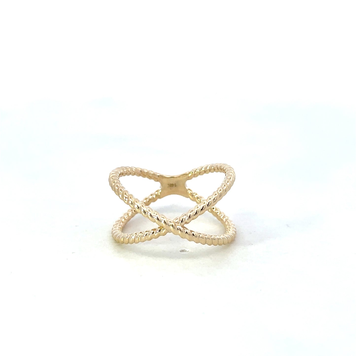 Yellow Gold Twisted X Ring