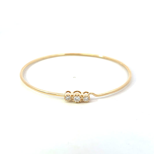 Yellow Gold Triple Diamond Milgrain Bracelet