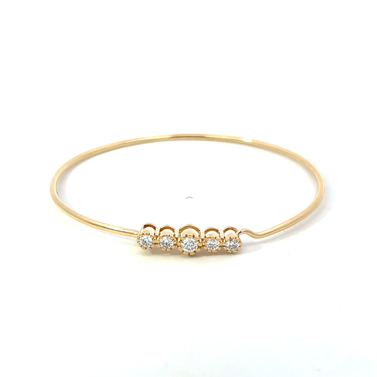 Yellow Gold Five Diamond Milgrain Bracelet