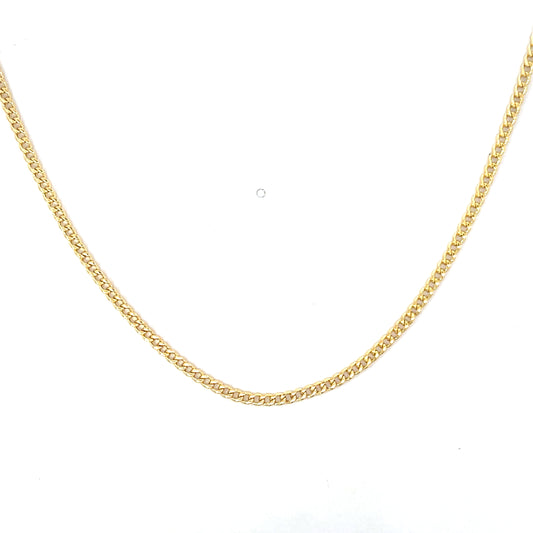 Yellow Gold 2.2mm Baby Cuban Chain