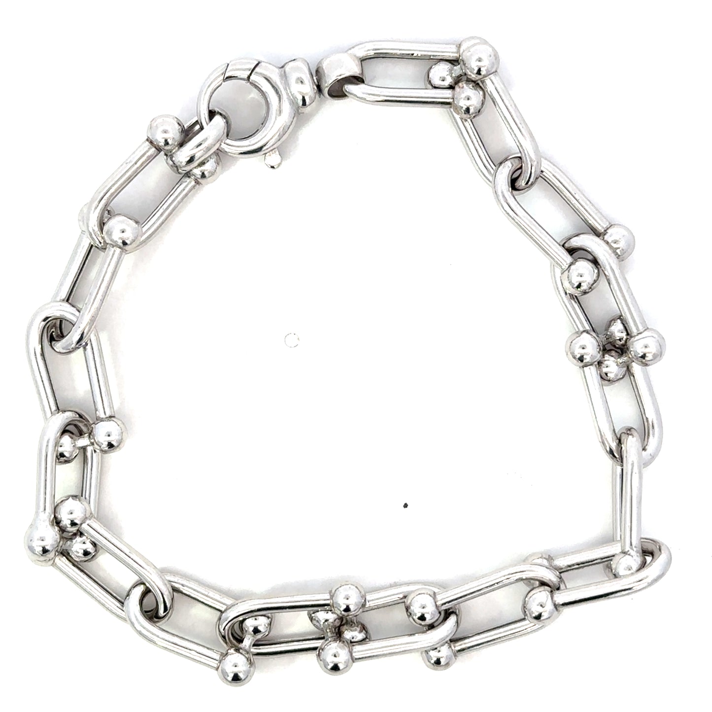 Unoxidized Sterling Silver Jax Link Bracelet