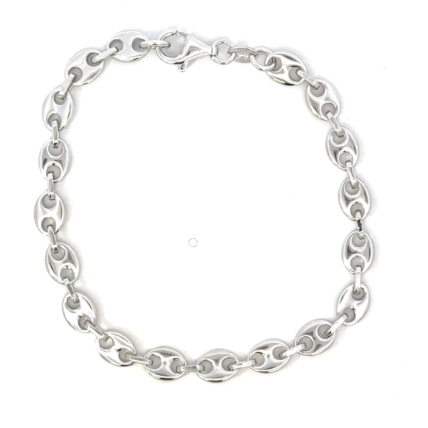 Unoxidized Sterling Silver 3.7mm Puffed Mariner Bracelet