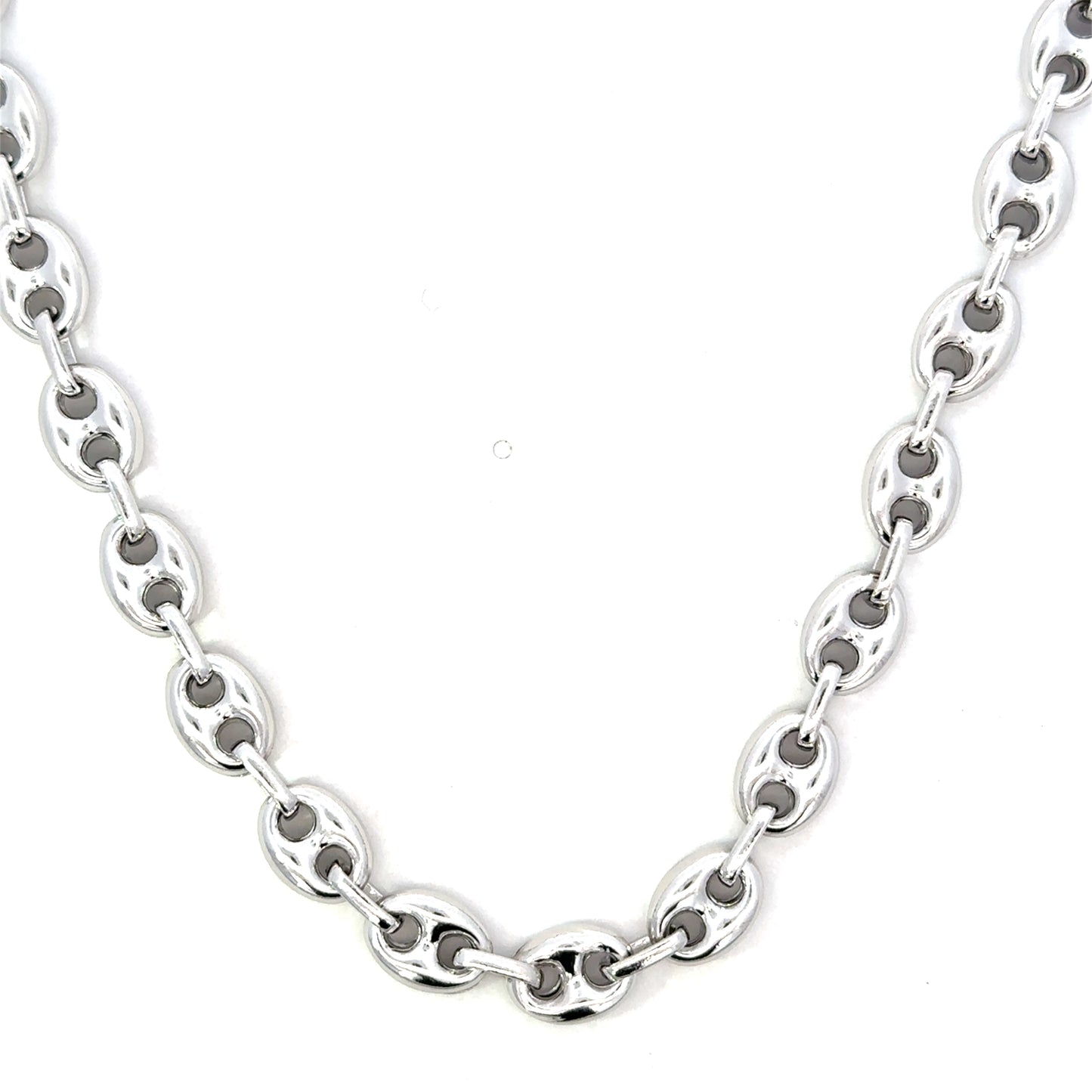 Unoxidized Sterling Silver 7.8mm Lite Puffed Mariner Necklace