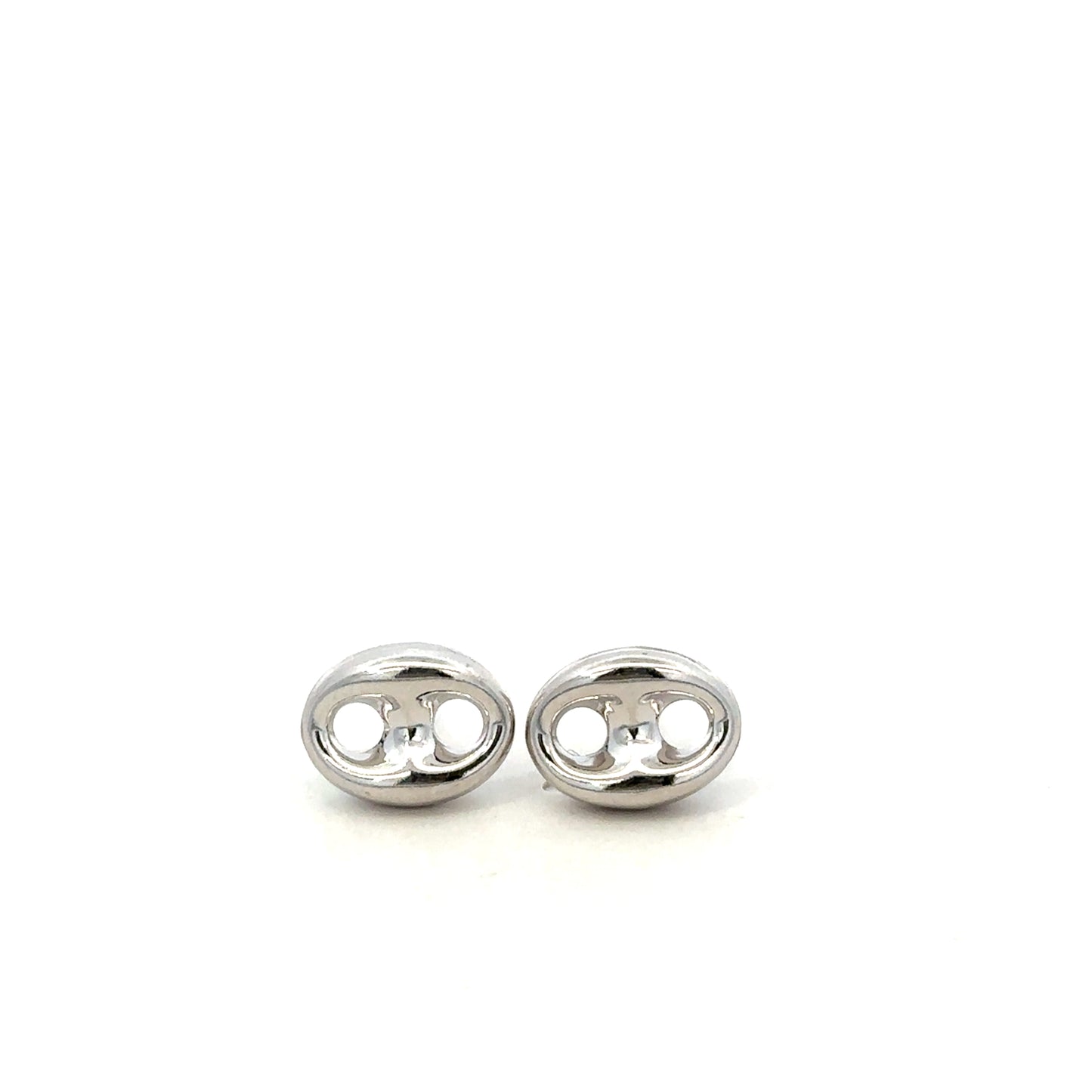 Unoxidized Sterling Silver Puffed Mariner Studs