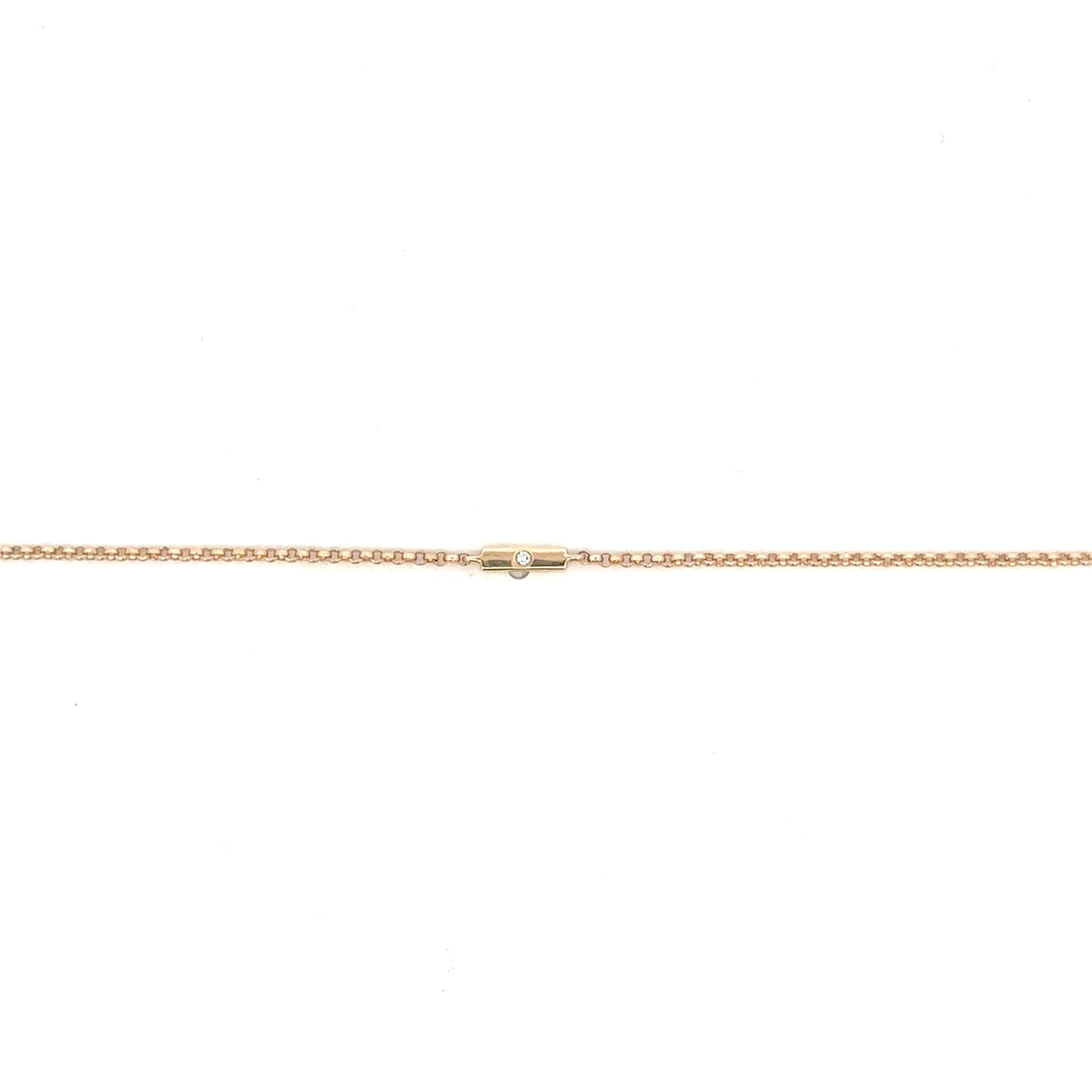 Yellow Gold Tiny Bar Bracelet with Diamond