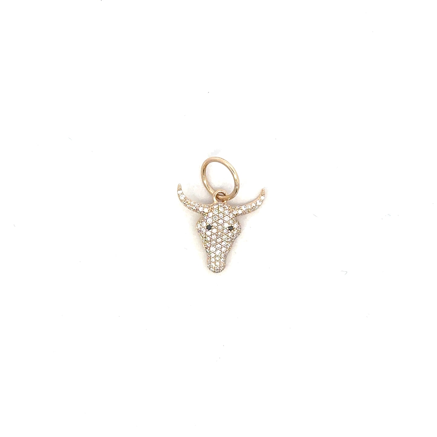 Yellow Gold Pave Diamond Longhorn Pendant