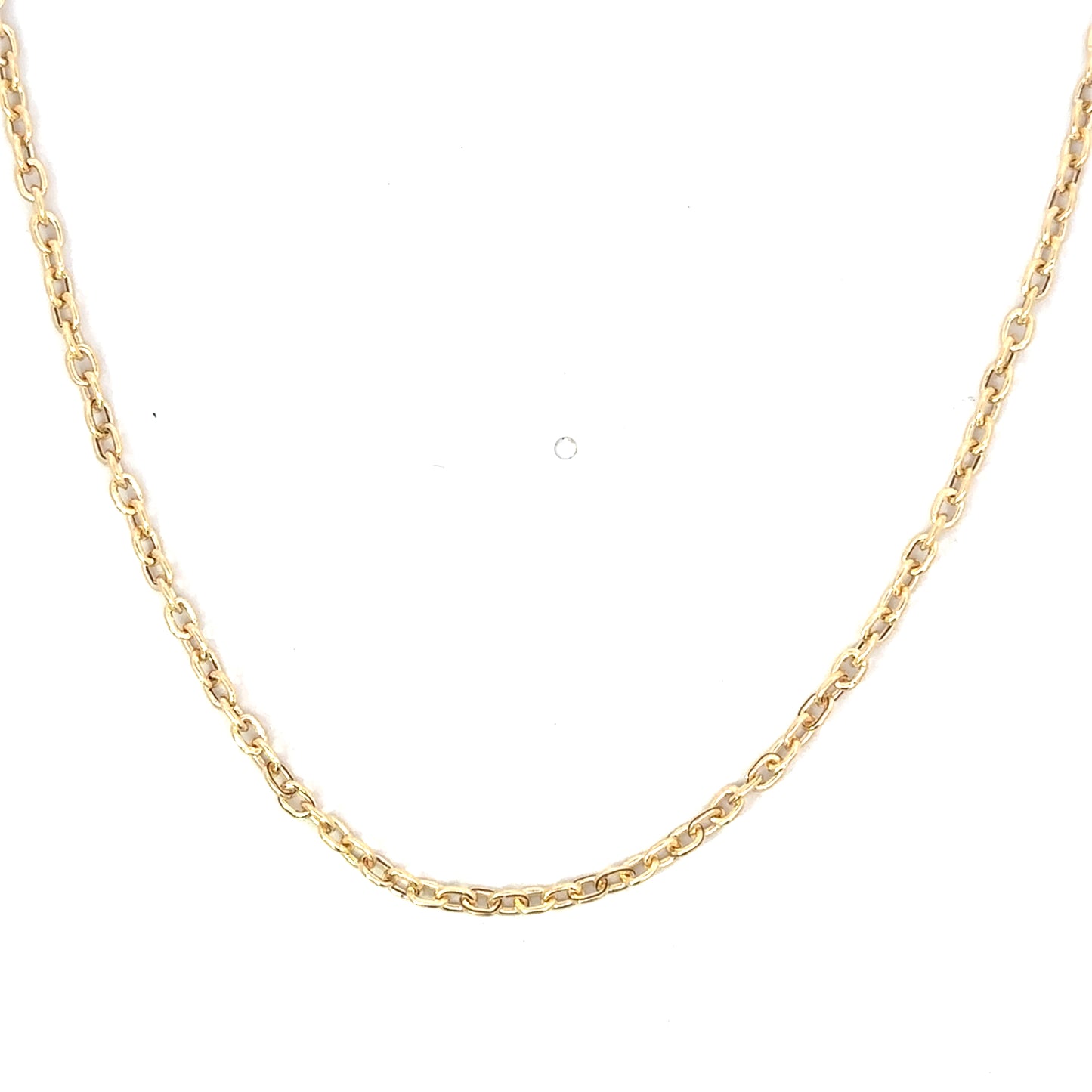 Yellow Gold Small Oval Rolo Chain Necklace