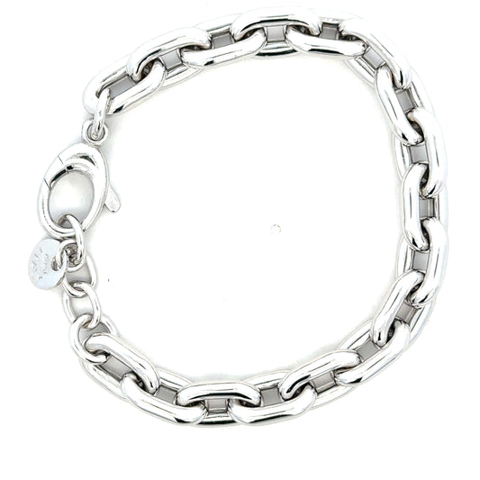 Unoxidized Sterling 8.5mm Oval Cable Chain Bracelet