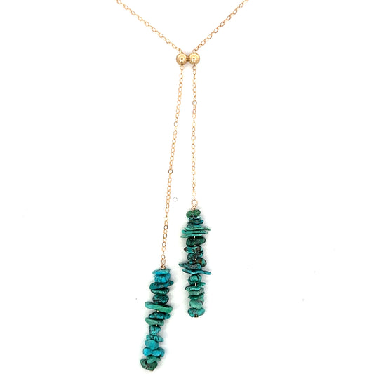 Gold Filled Lariat with Turquoise Accents