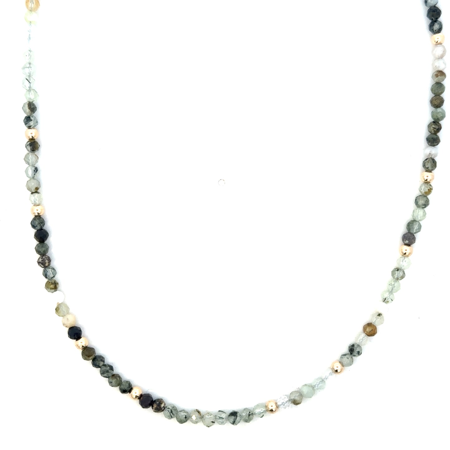 Colored Crystal Bead Necklace with GF Accents