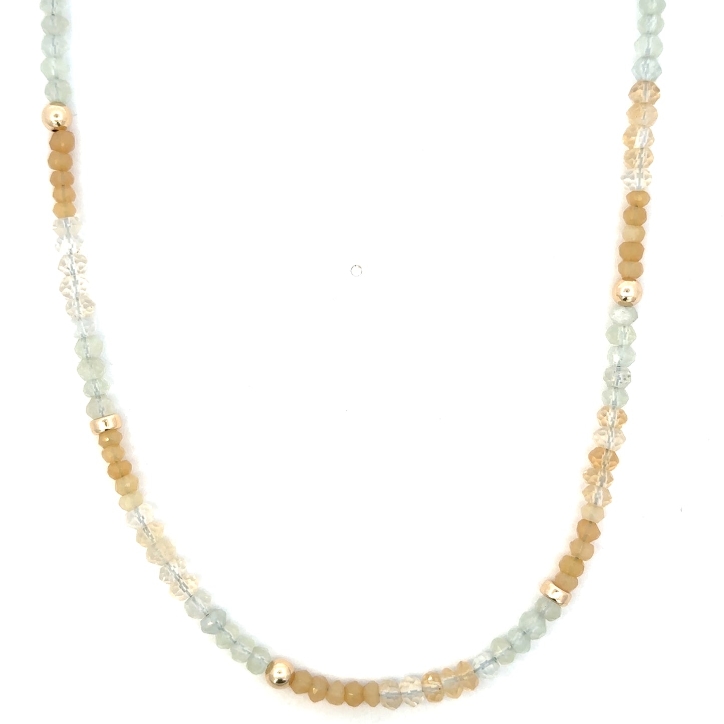 Colored Crystal Bead Necklace with GF Accents