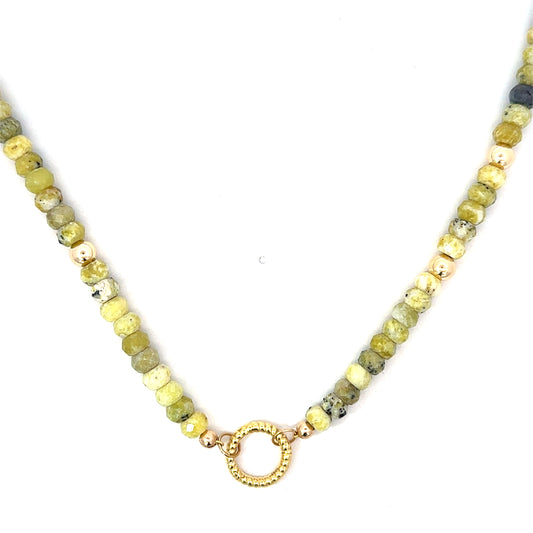Yellow Turquoise Open Bail Necklace with GF Beads