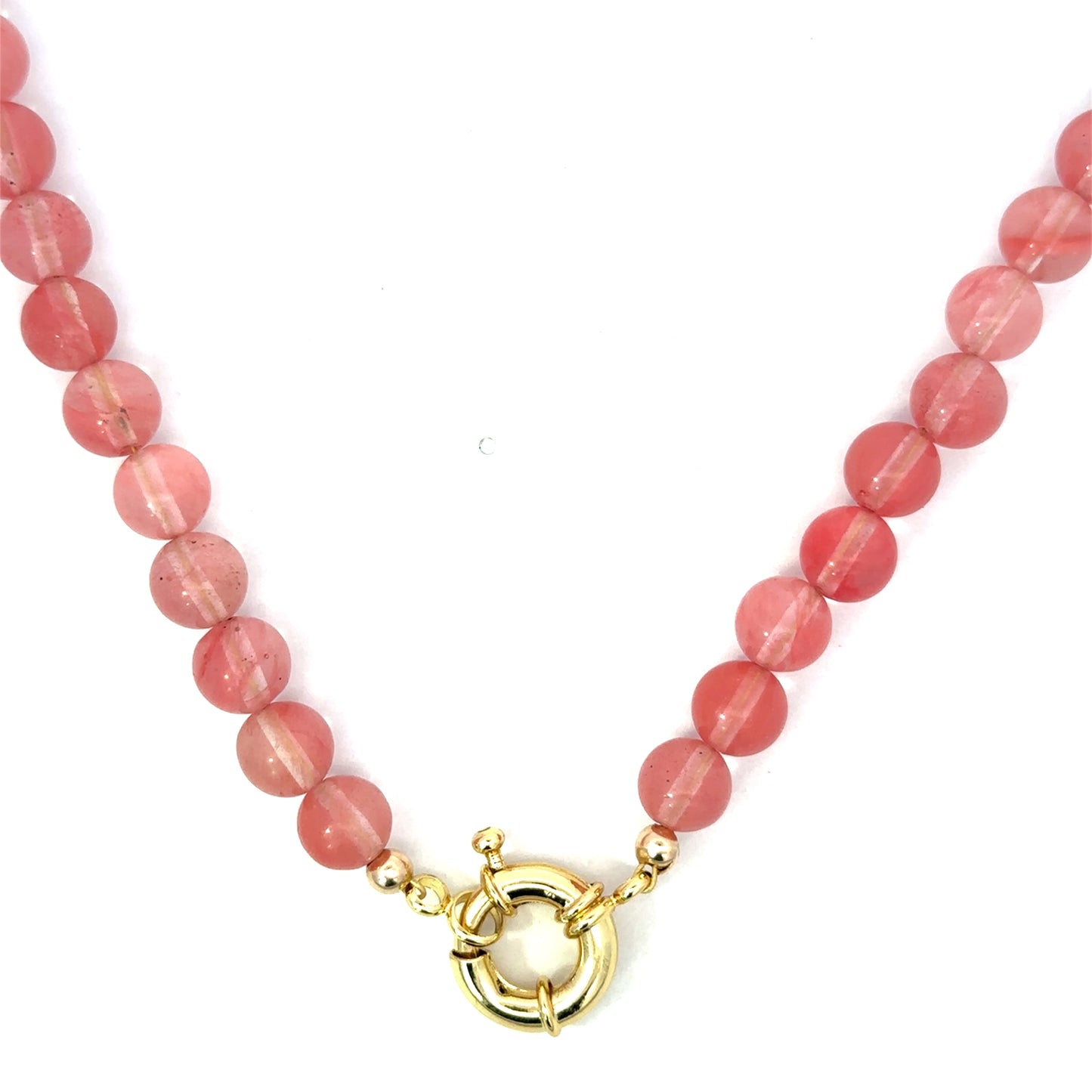 Colored Bead Necklace with Small Mariner Clasp