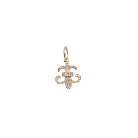 Pave Diamond Fleur de Lis Pendant