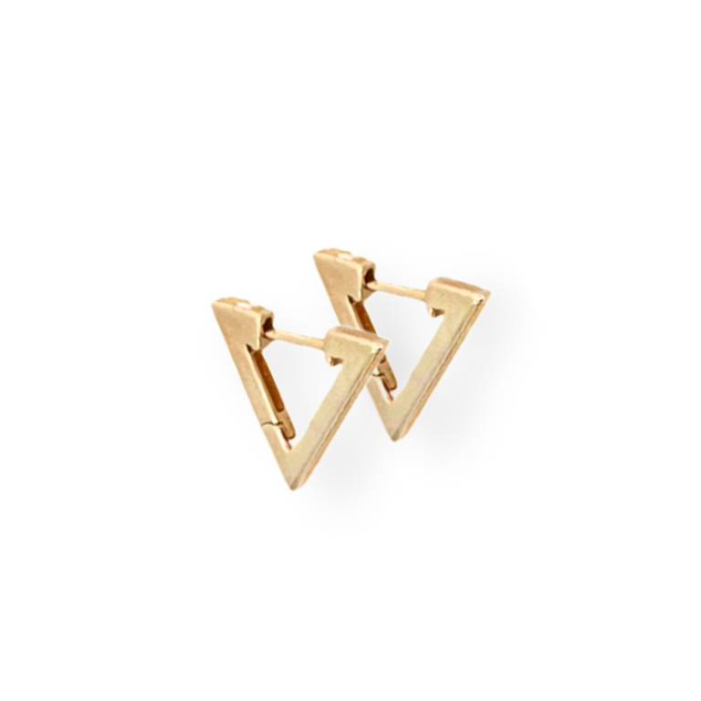 Yellow Gold Triangle Hoop