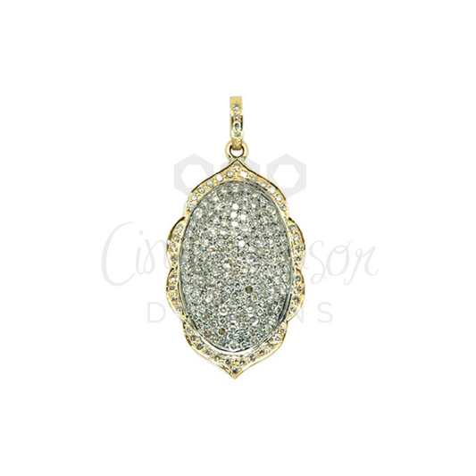 Pave Diamond Elegant Oval Pendant