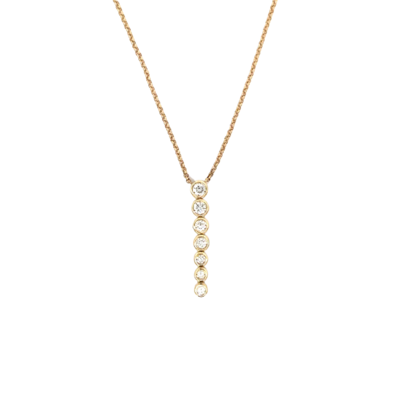 Y-Drop 7 Bezeled Diamond Necklace