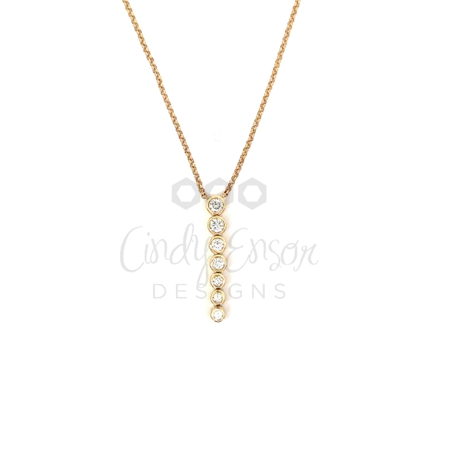 Y-Drop 7 Bezeled Diamond Necklace